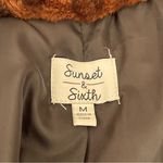 Sunset & Sixth Womens Animal Print Faux Fur Coat Size M Brown Black Cozy Classic Size M Photo 7