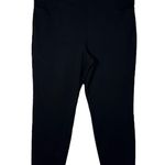 Susan Graver Large Ponte Pants Pull-On Pockets Stretch Flat Front Hi-Rise Black Photo 0