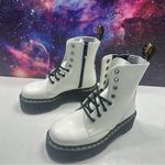 Dr. Martens  Jadon White Leather Platform Combat Boots Sz 37 EU/ US Women 6 Men 5 Photo 1