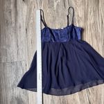 Victoria's Secret Victoria’s Secret Navy Rose Pattern Satin MEDIUM Lingerie Adjustable Straps #15 Photo 9