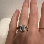 Diamond wedding ring wrap guard! 14K gold vintage style double band! Photo 8