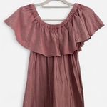 Umgee  Mauve Pink Off-Shoulder Ruffle Mini Dress – Burnout Tee Style size small Photo 1