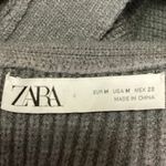 ZARA Women's Gray Ribbed Knit Cropped Open Long Sleeve Cardigan Sweater Top Sz M Photo 2