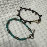 Set of 2 Tribal Bead Bracelets Blue Aztec Stud Key Turquoise Photo 0
