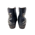 Corral Circle G Black Cowhide Leather Star Inlay Studded Zip Ankle Boots Sze 10 Photo 7