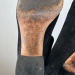 Vince Size 7 Black Suede Leather Ankle Boots Block Heels Women's Footwear Photo 5