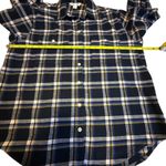 Old Navy The Boyfriend Shirt Plaid Navy Blue Yellow White Women's Size M Photo 9