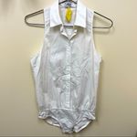 Tibi  White Body Suit sleeveless Sz S Collared 1-Piece Photo 0