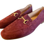 Joie  burgundy suede loafer flats with buckle size 9 Photo 0