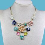 Amrita Singh  signed floral Multicolor Statement Necklace Photo 0