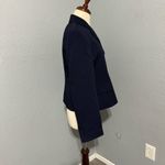 ZARA Navy Blue Tailored Wool Blend Lapel Collar Long Sleeves Luxury Blazer Sz M Photo 12