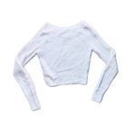 Happily Grey Cream Gold Cropped Sweater Small Holiday Photo 2