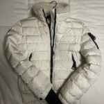 SAM White Bomber Jacket with Sherpa Collar Photo 0