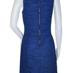 Loft  Dress Womens 0 Royal Blue Tweed Textured Fit & Flare Office Workwear Career Photo 3