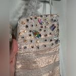 L’Mode Bridal Champagne Sparkly Rhinestone Prom Homecoming Dress Small Gold Photo 9