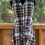 Holding Horses Anthropologie Women's Sunlit Plaid Tunic Top Black Motif Size 10 Photo 3