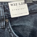 Topshop NWT Petite Cropped Straight Jeans with Raw Hem Washed Black Size 32P Photo 5