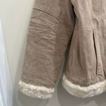 Weather Tamer VTG 90s Beige Suede Faux Fur Shearling Coat Aviator Pilot Sz Large Tan Photo 7