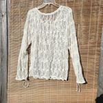 Ivory Lace Sheer Top Long Sleeve M White Size M Photo 5
