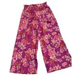 Loft NWT Linen Blend Floral Wide Leg Pants | Pink Floral | Small Photo 1