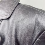 Vintage Y2k Metallic Leather Blazer Jacket Collared Silver Purple Lilac 1X 16W Photo 4