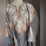 Striped Crochet Kaftan Dress & Cover Red Size XL Photo 1