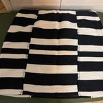 Loft Blue And White Striped Frayed Skirt Photo 1