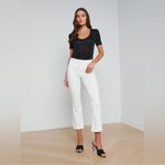 L'Agence Womens Mira White Ultra High-Rise Kick Boot Denim Cropped Jeans Size 29 Photo 7