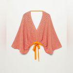 Mango  Combined Cropped Knit Top With Opening XL pink & orange Photo 2