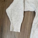 Aerie  Waffle Knit Oversized Light Grey Sweater Size XS Photo 3