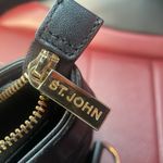 St. John  Jumbo Luxury Chain Link Quilted Leather Black Bag Photo 6