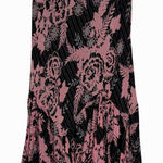 Dress Barn Floral Midi Skirt Size Small Pink Black Flounce Hem Boho Feminine Y2K Photo 0