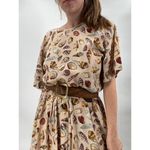 Vintage Nipon Boutique 100% Silk Shell Print Midi Dress Size 12 Photo 5