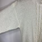 Vintage Cream Mock Neck Cable Knit Sweater Size Medium Photo 9