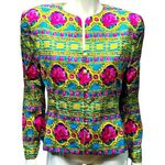 Adrianna Papell 💙💖 NWT Vintage 1980s Deadstock Rose Baroque 100% Silk Blazer Photo 0