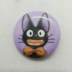 Kiki's Delivery Service Studio Ghibli Jiji Button Pin Purple Photo 1
