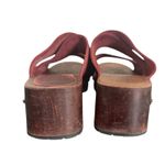 Candie's  Wood Platform Chunky Block Heel Sandals Womens‎ 6 Slides Lug BOHO Hippie Photo 8