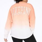PINK - Victoria's Secret Victorias Secret Pink Varsity Crew Pullover. Ombré Orange/White. Love Pink. LG. Photo 0