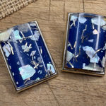 Vintage Blue & Silver Mother Of Pearl Inlay Clip Photo 0