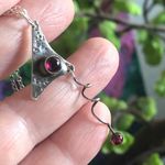 Handcrafted pyrope garnet sterling pendant on chain necklace Silver Photo 7