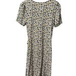 Boden Knot Front Jersey Short Sleeve Mini Dress Floral Marigold Black 10 Yellow Photo 0