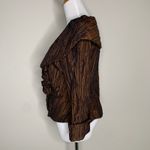 Cachet Brown Crinkle Blouse Jacket Sz 4 Photo 2