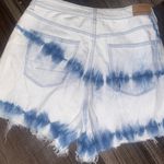 American Eagle  Outfitters White and Blue Tie-Dye Jean Shorts Photo 6