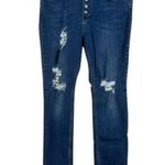 Free People  Destroyed Reagan Button Fly Denim Blue Ankle Jeans Size 30 EUC #0704 Photo 0