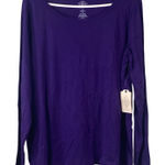 st. john's bay NWT Women's XL Purple St. John’s Bay Long Sleeve Crew Neck Essential Tee Shirt Photo 0