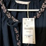 ZARA ✨4xHP✨Navy Blue Short Embroidered Tunic MidiDress✨ Photo 11