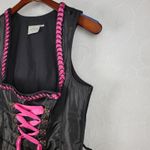 Landhaus Dress Size M Black Pink Rhinestone Rose Oktoberfest‎ Dirndl Corset Size M Photo 9