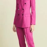 Theory Pleated Pant in Pure Linen Pop Fuchsia Pink size 12 Photo 1