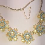 Elegant Floral Yellow and Blue Accents Boho Statement Necklace Photo 1