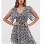 ALLSAINTS Ivey Scatter Dress Black and White Floral Size 6 Photo 15